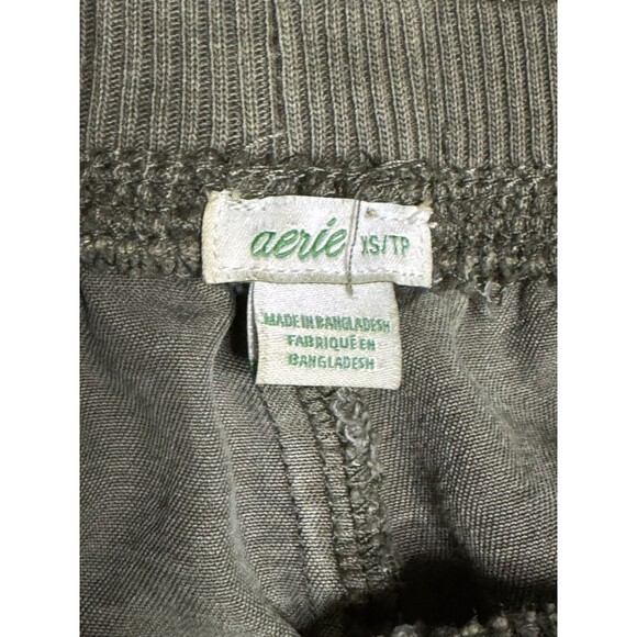 Aerie Women’s Olive Green Sz XS  Joggers Cropped Mid Rise 100% Lyocell Pants - Picture 3 of 5